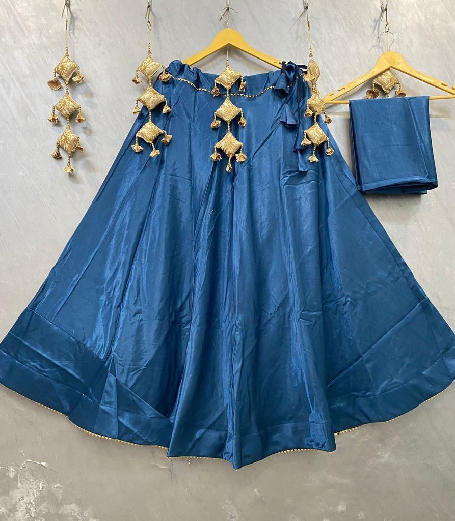 Plain Gaji silk skirt Lehenga Anantexports
