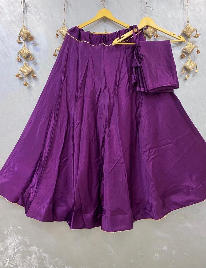 Plain Gaji silk skirt Lehenga Anantexports