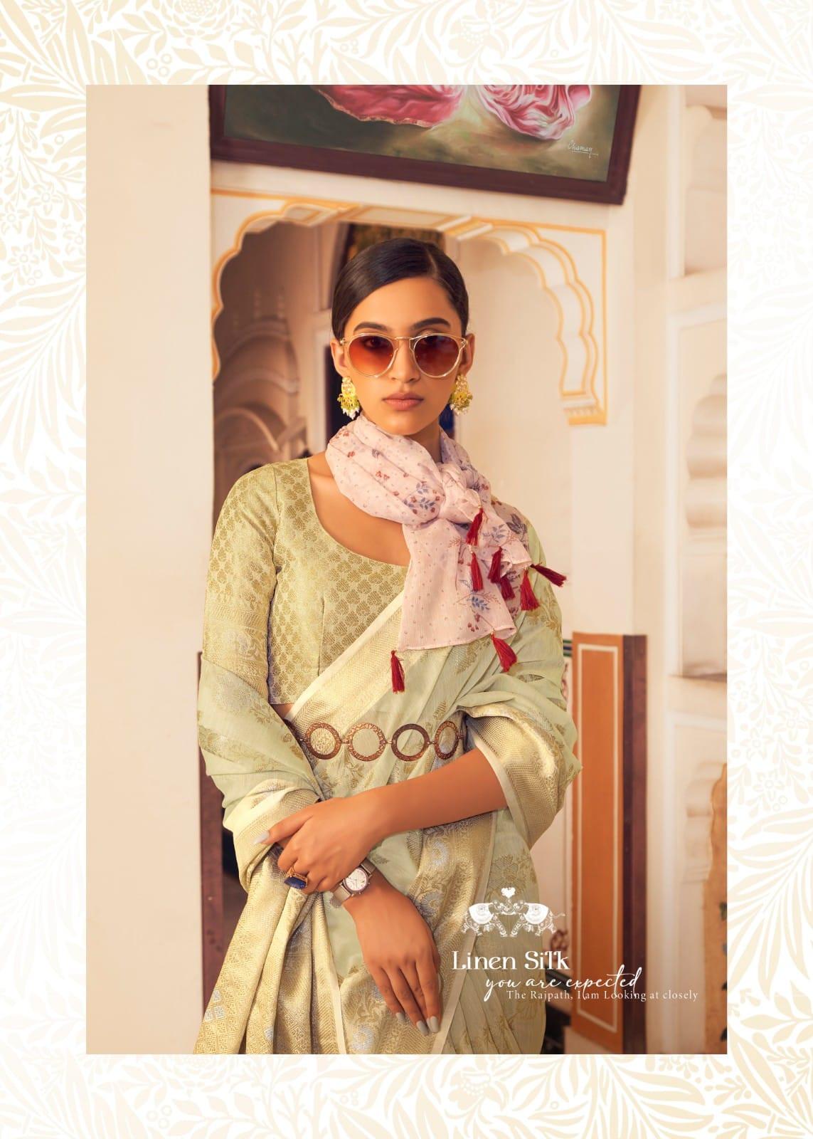 Rajpath Pure Allin Linen Saree - Anant Exports