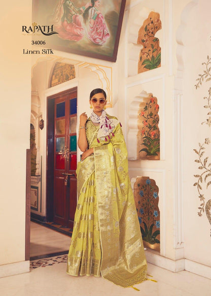 Rajpath Pure Allin Linen Saree - Anant Exports