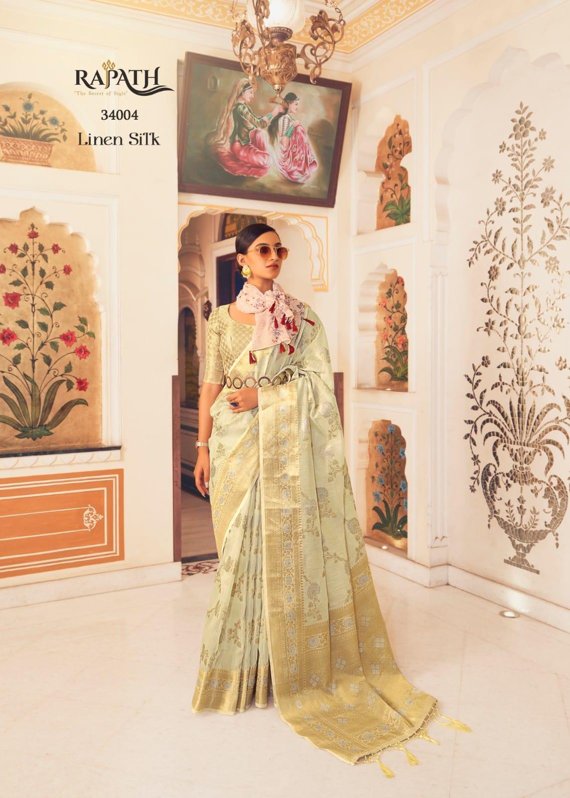 Rajpath Pure Allin Linen Saree - Anant Exports