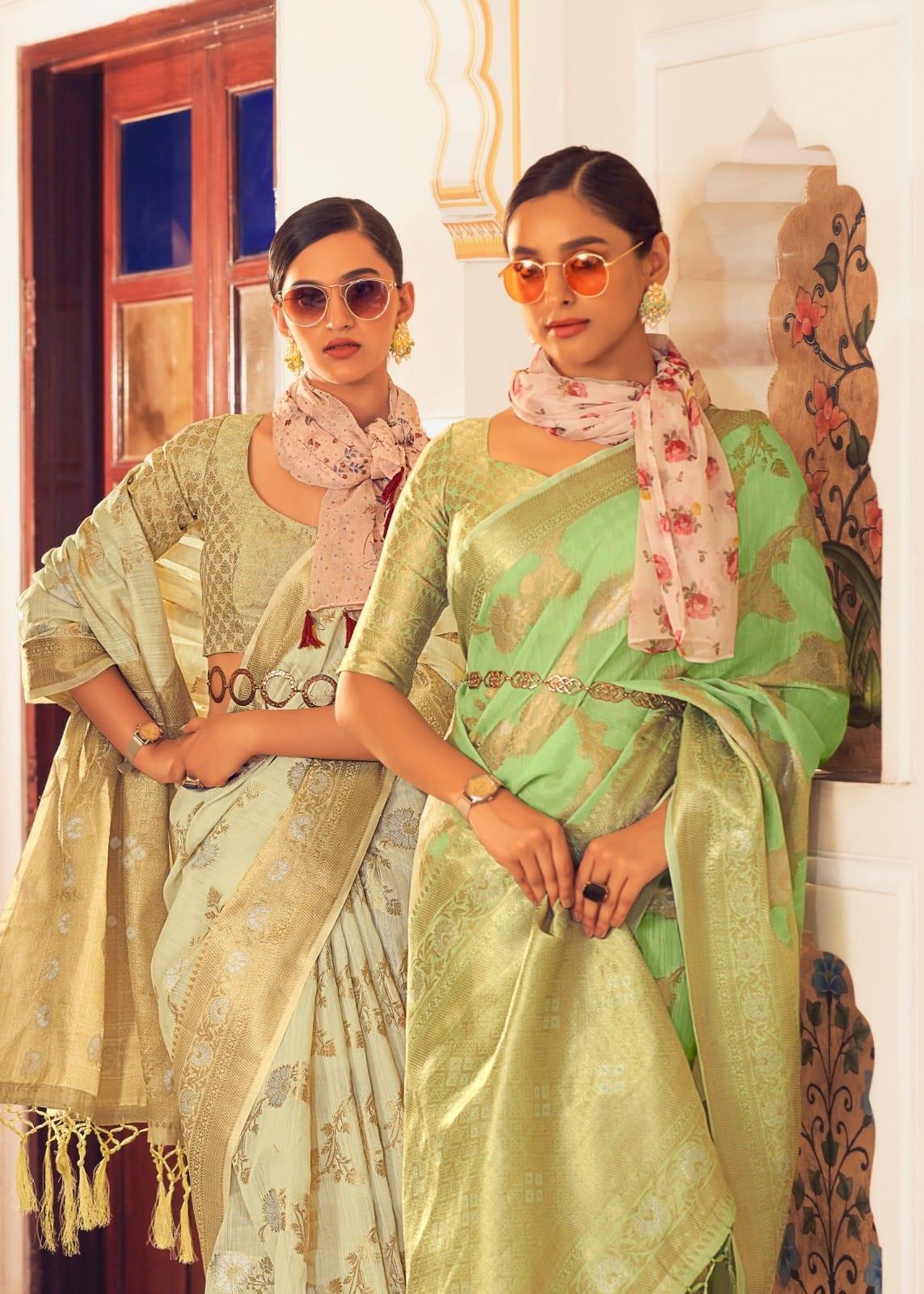 Rajpath Pure Allin Linen Saree - Anant Exports