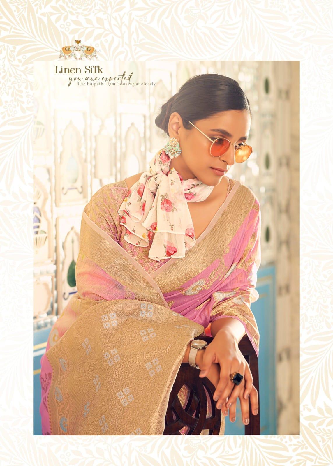 Rajpath Pure Allin Linen Saree - Anant Exports