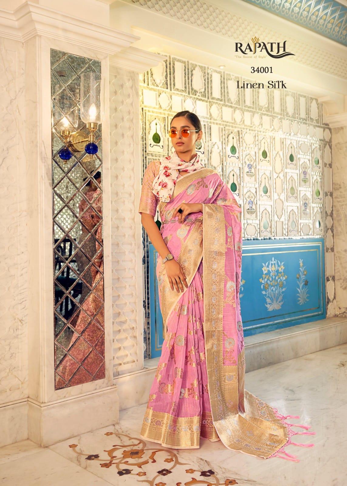 Rajpath Pure Allin Linen Saree - Anant Exports