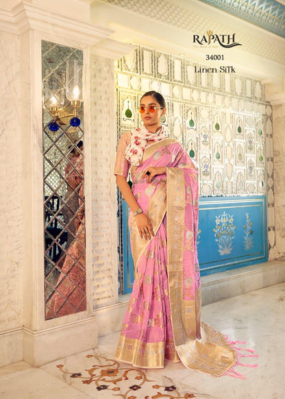 Rajpath Pure Allin Linen Saree - Anant Exports
