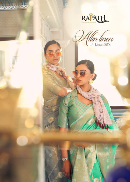 Rajpath Pure Allin Linen Saree - Anant Exports