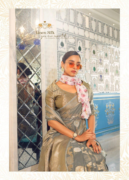 Rajpath Pure Allin Linen Saree - Anant Exports