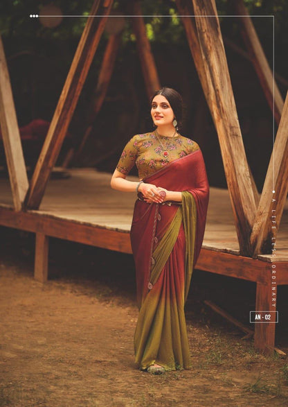 Partywear Chiffon Saree S.R Aruna Anantexports