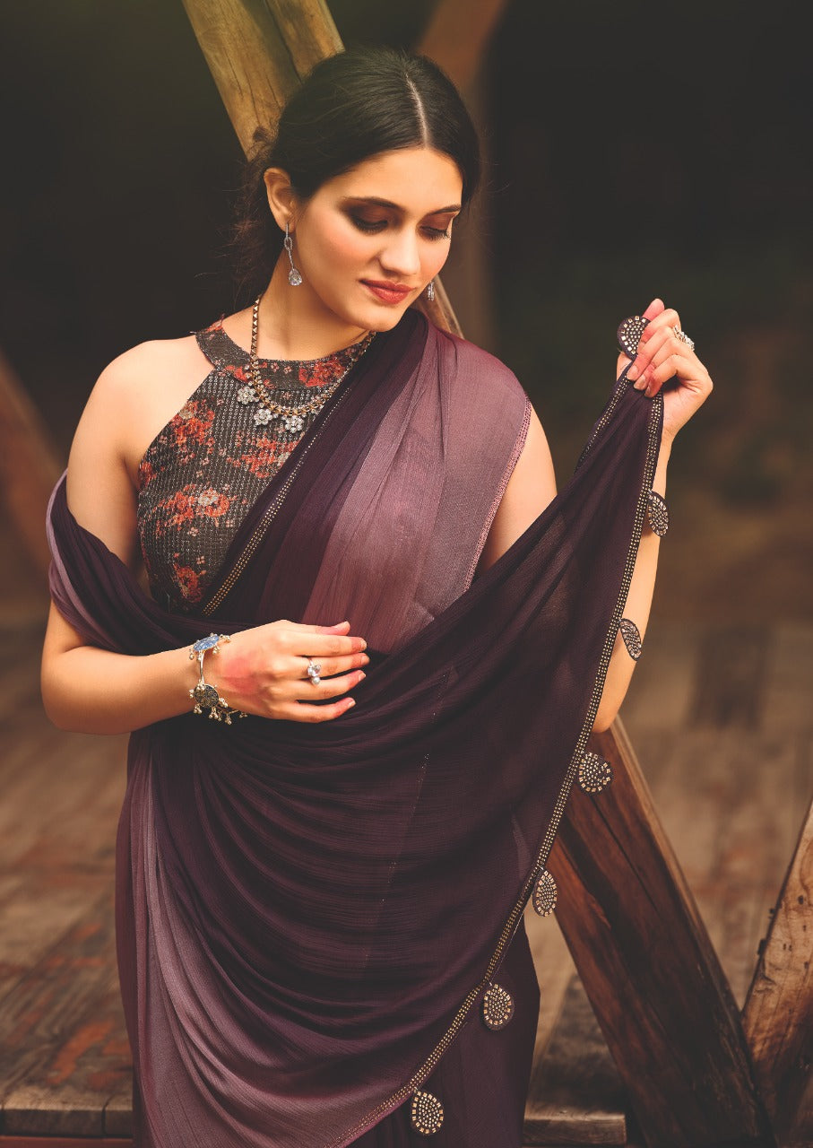 Partywear Chiffon Saree S.R Aruna Anantexports