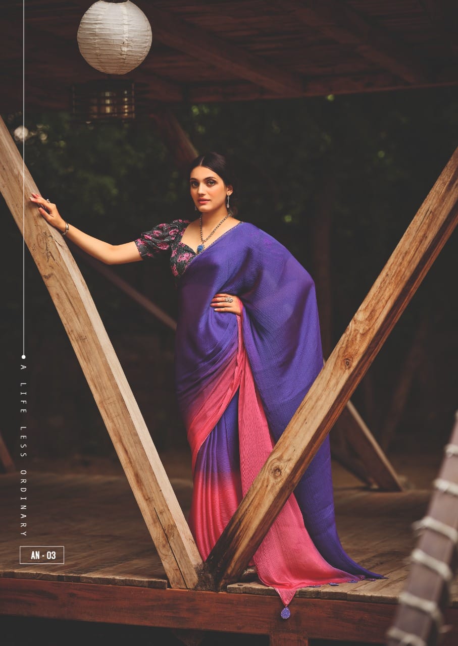 Partywear Chiffon Saree S.R Aruna Anantexports