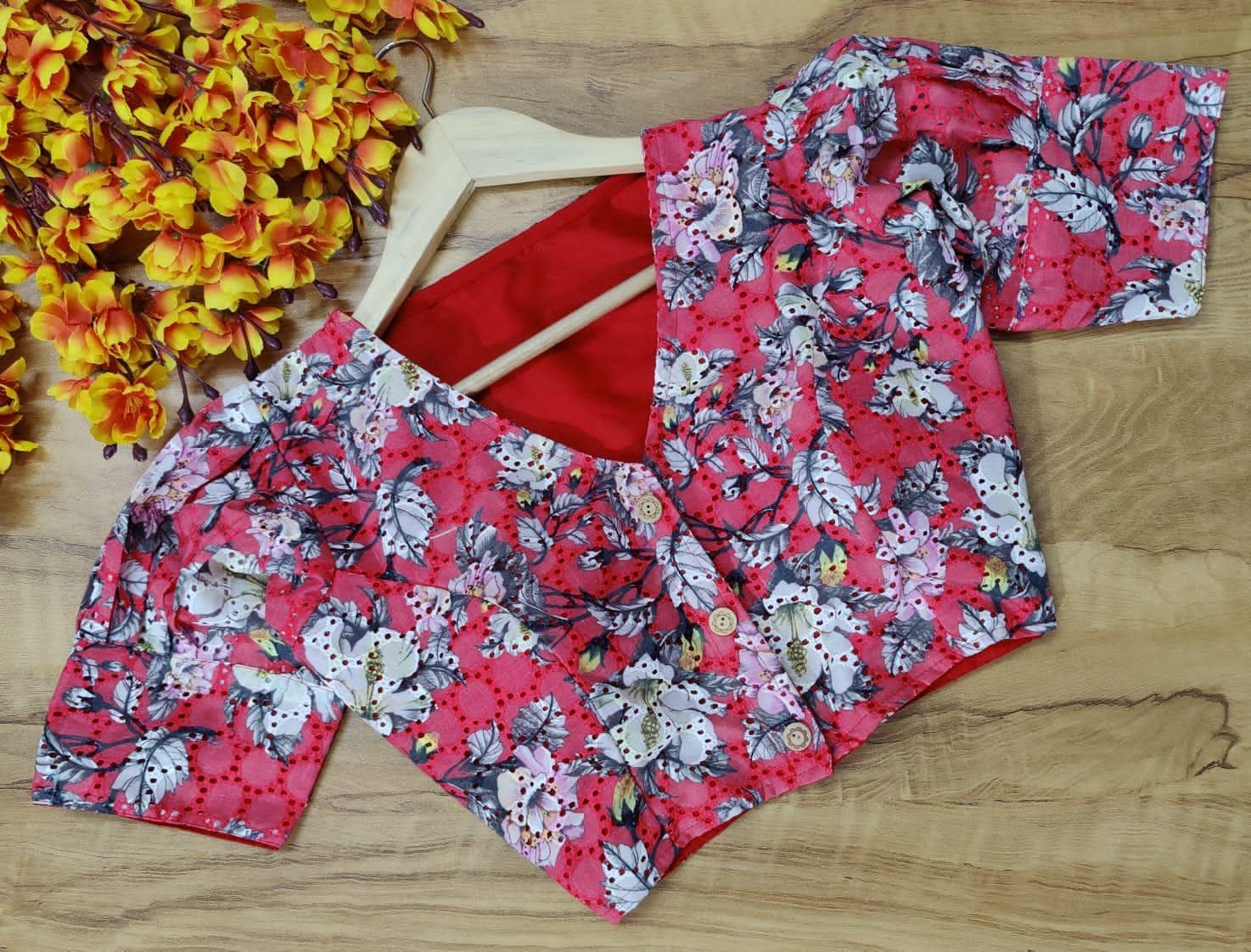 Hakooba Puff Sleeves With Digital Print Blouse - Anant Exports