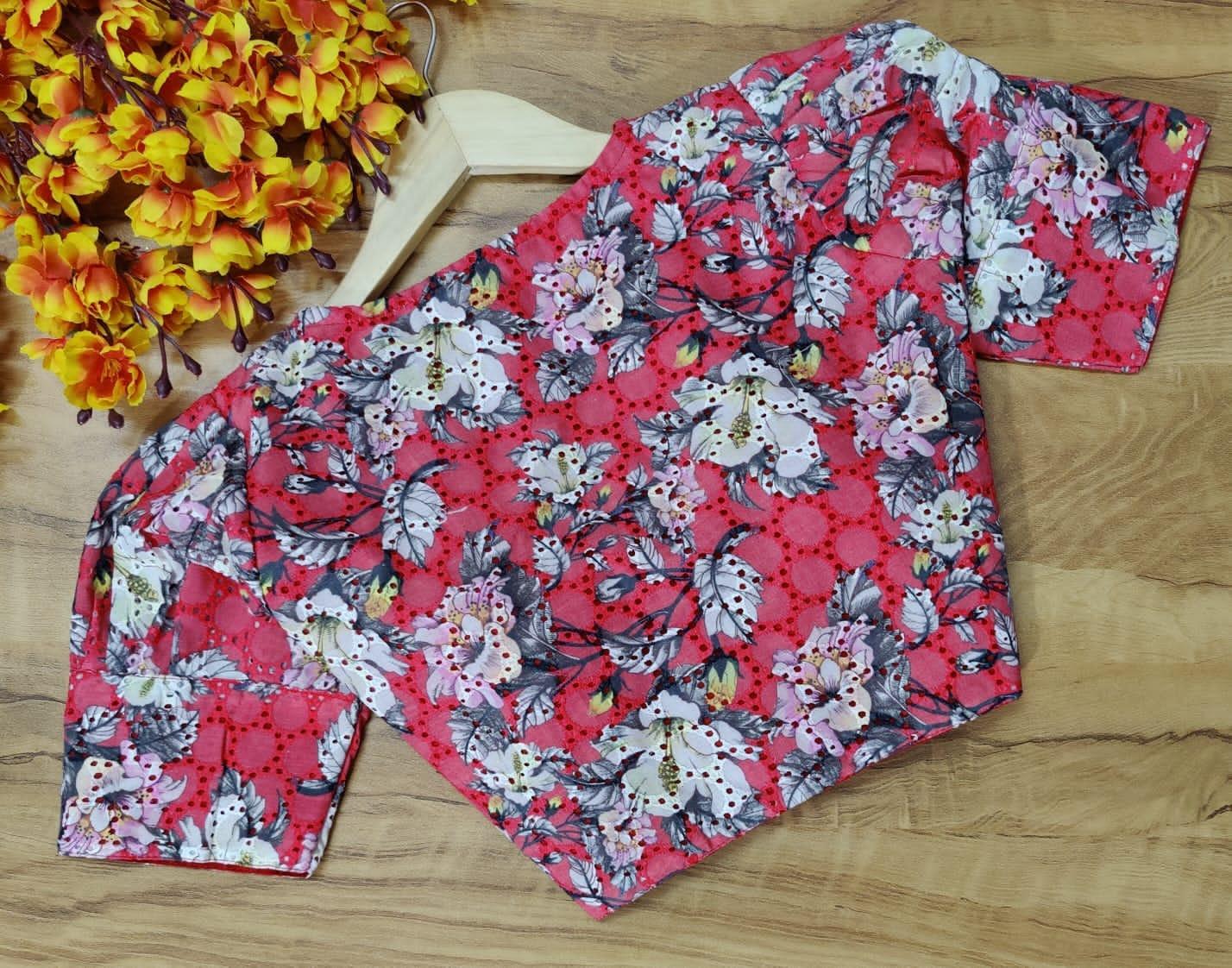 Hakooba Puff Sleeves With Digital Print Blouse - Anant Exports