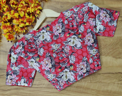 Hakooba Puff Sleeves With Digital Print Blouse - Anant Exports