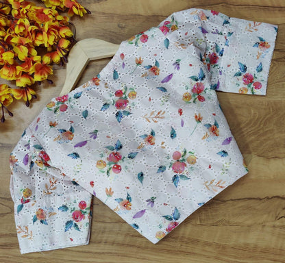 Hakooba Puff Sleeves With Digital Print Blouse - Anant Exports