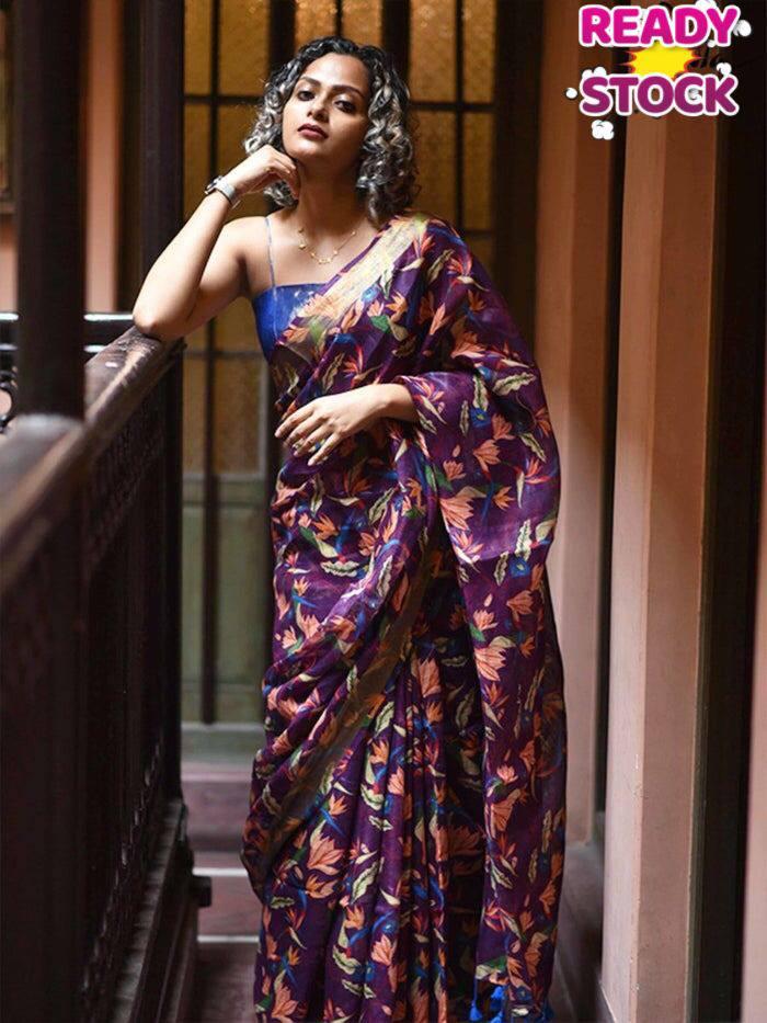 Beautiful Linen Soft Silk saree Anant Tex Exports Private Limited