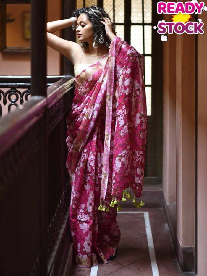 Beautiful Linen Soft Silk saree Anant Tex Exports Private Limited