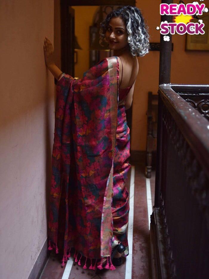 Beautiful Linen Soft Silk saree Anant Tex Exports Private Limited