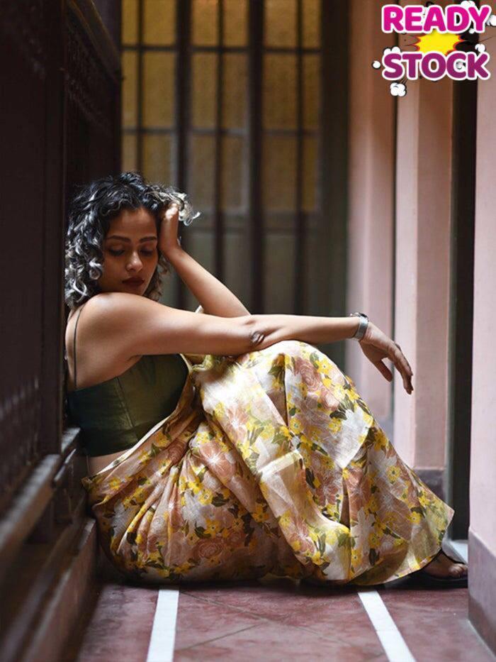 Beautiful Linen Soft Silk saree Anant Tex Exports Private Limited