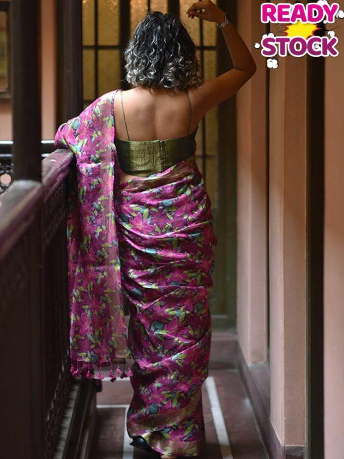 Beautiful Linen Soft Silk saree Anant Tex Exports Private Limited