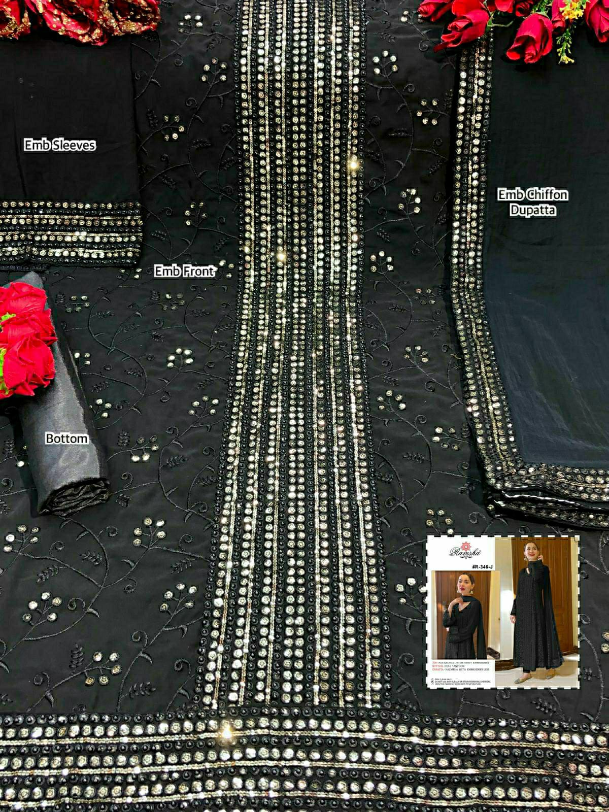 Party Wear Designer Pakistani Suite RAMSHA R-346 Anantexports