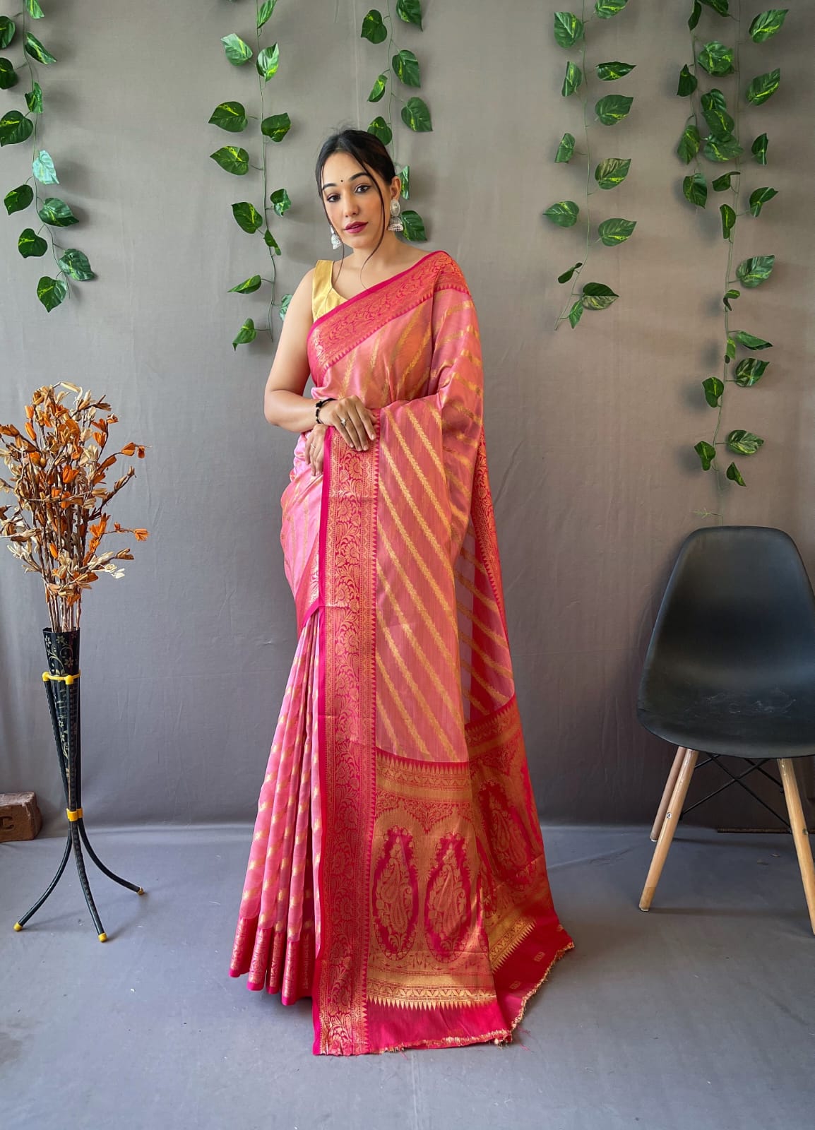 Party Wear Organza Leheriya Saree Anantexports