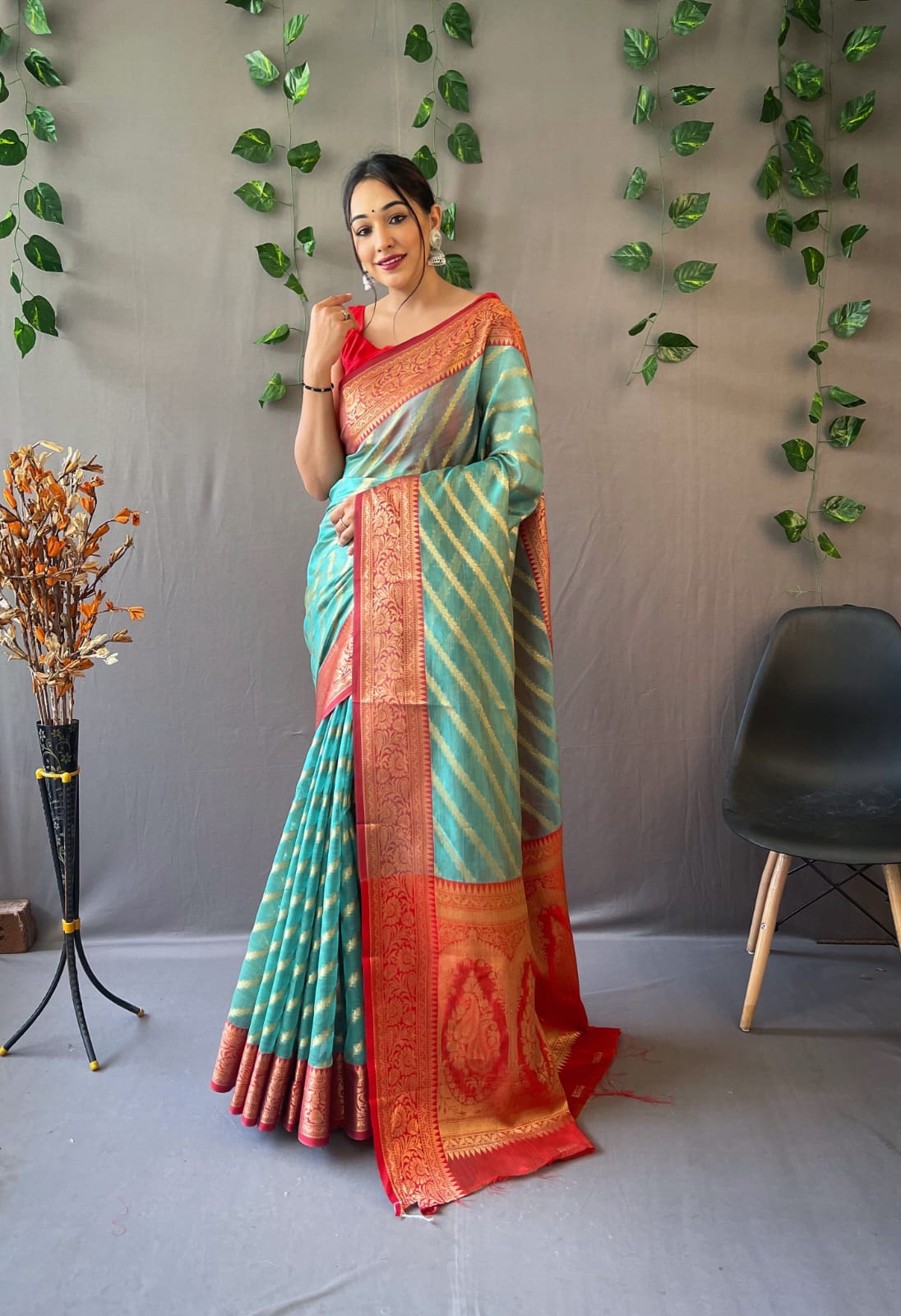 Party Wear Organza Leheriya Saree Anantexports