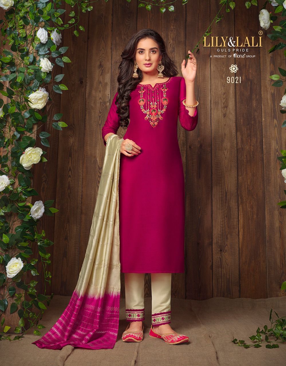 LILY AND LALI MADHVI MASLINE KURTI WITH BOTTOM AND DUPATTA Anantexports