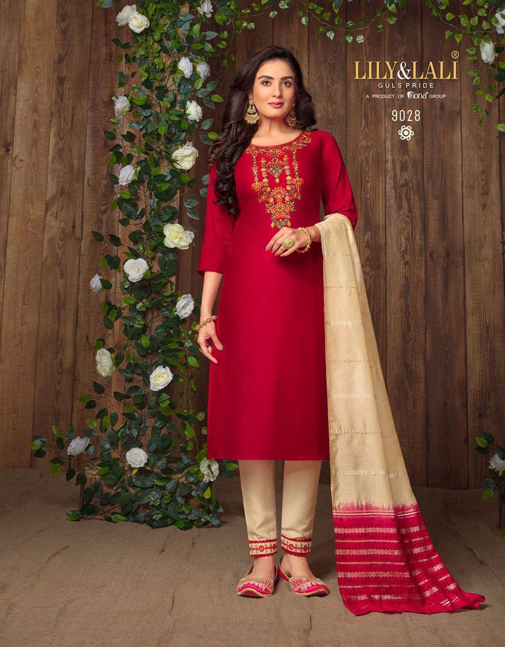 LILY AND LALI MADHVI MASLINE KURTI WITH BOTTOM AND DUPATTA Anantexports