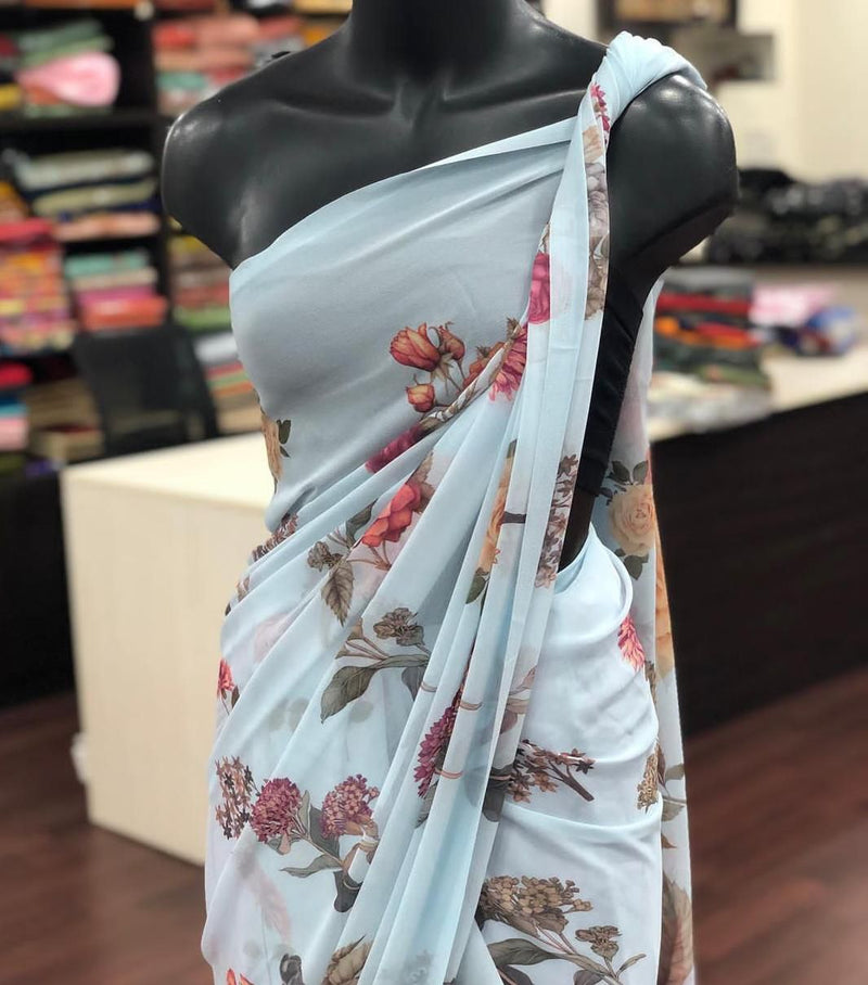 Pure Gorgette Saree Anant Tex Exports Private Limited