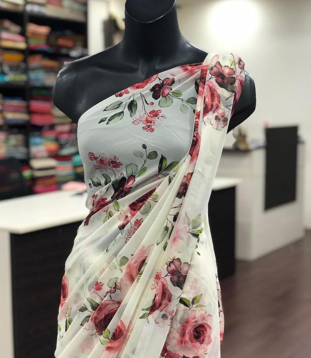 Pure Gorgette Saree Anant Tex Exports Private Limited