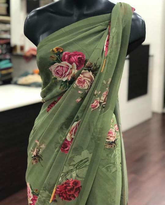 Pure Gorgette Saree Anant Tex Exports Private Limited