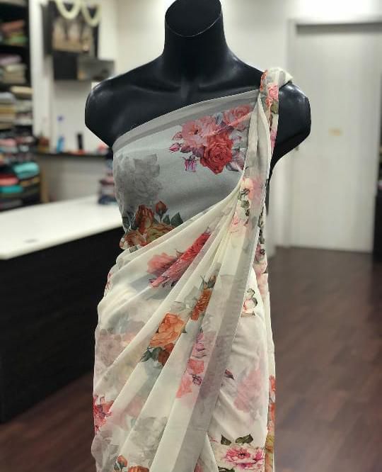 Pure Gorgette Saree Anant Tex Exports Private Limited