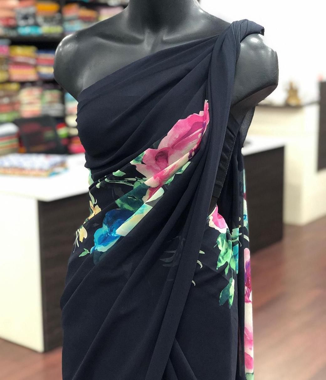 Pure Gorgette Saree Anant Tex Exports Private Limited