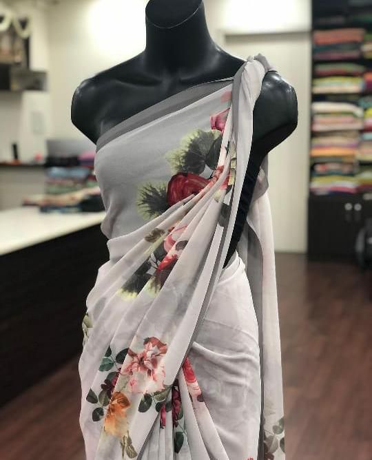 Pure Gorgette Saree Anant Tex Exports Private Limited