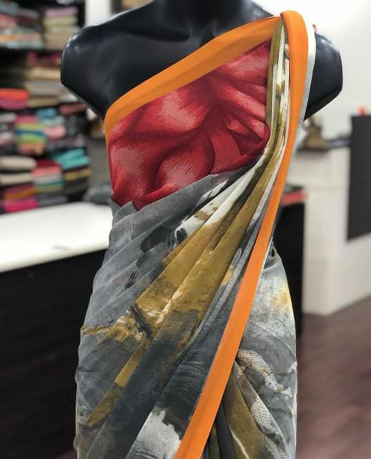 Pure Gorgette Saree Anant Tex Exports Private Limited