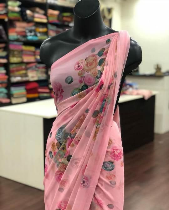 Pure Gorgette Saree Anant Tex Exports Private Limited