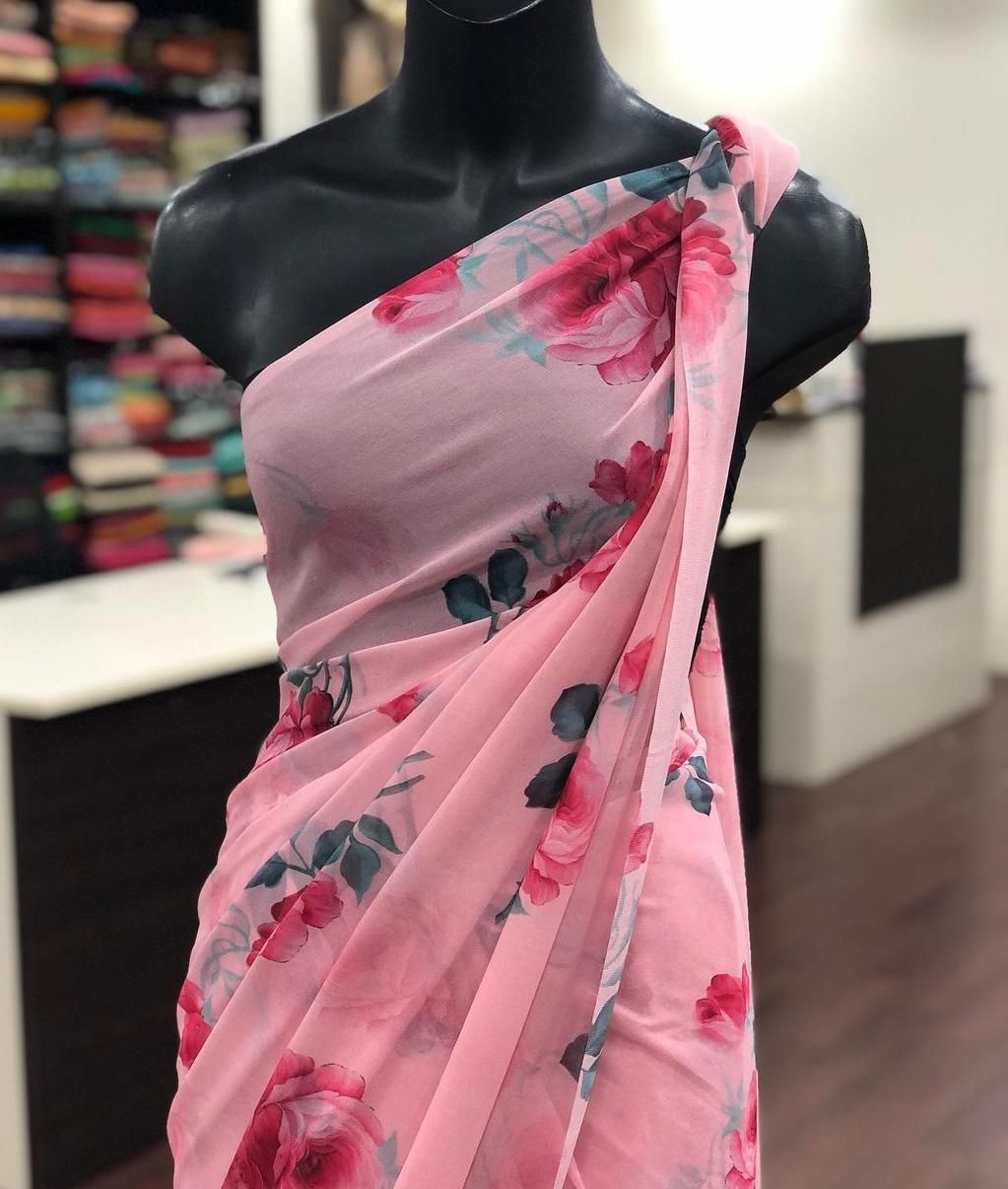 Pure Gorgette Saree Anant Tex Exports Private Limited