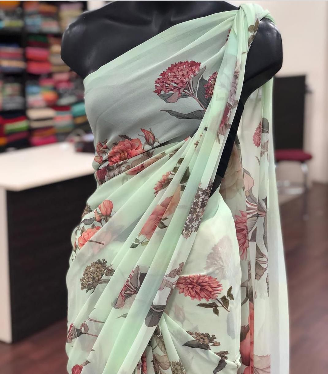 Pure Gorgette Saree Anant Tex Exports Private Limited