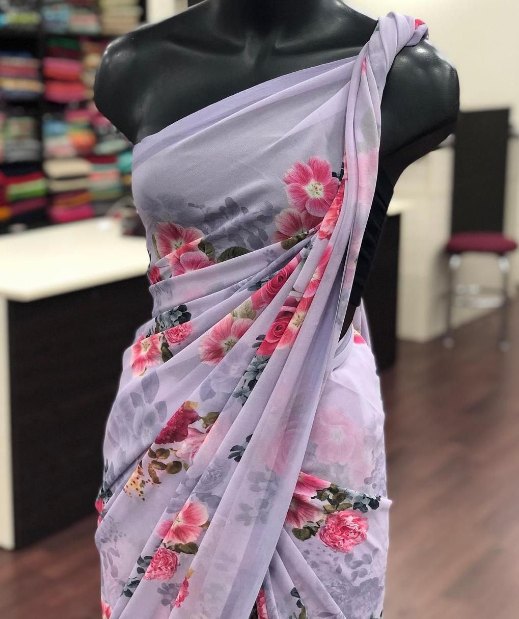Pure Gorgette Saree Anant Tex Exports Private Limited
