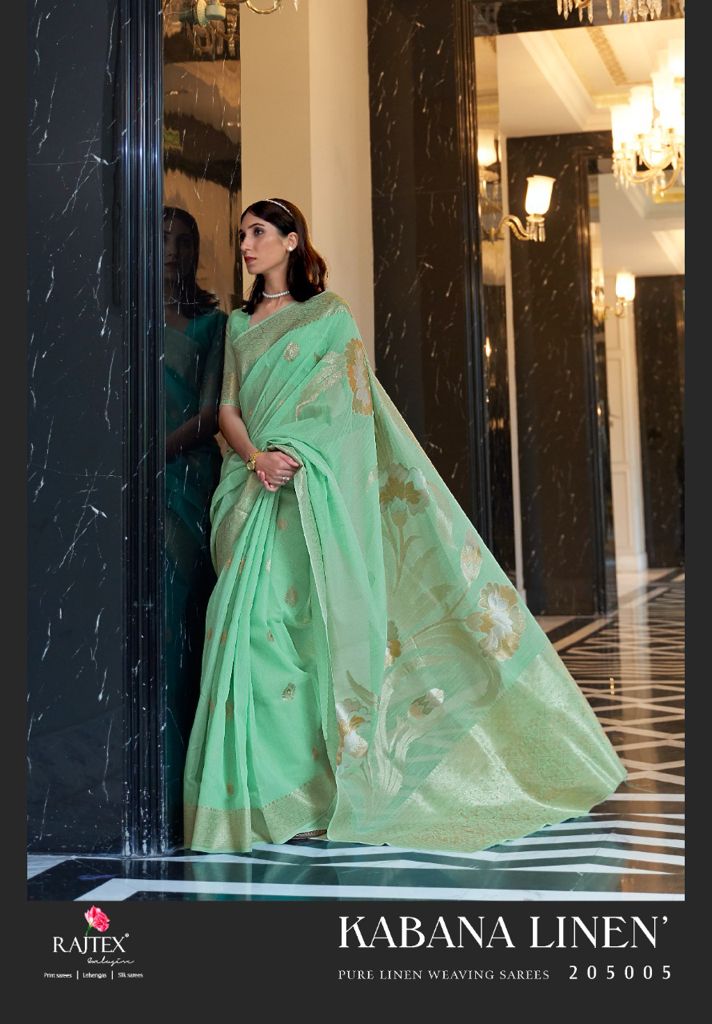 Party Wear RajTex Kabana Pure Linen Saree Anant Tex Exports Private Limited