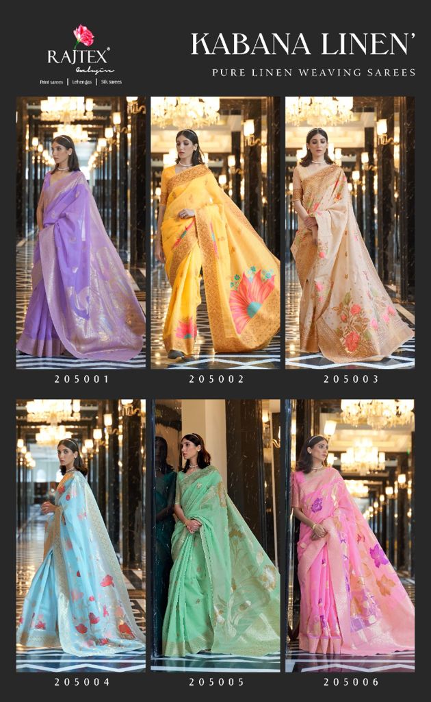Party Wear RajTex Kabana Pure Linen Saree Anant Tex Exports Private Limited