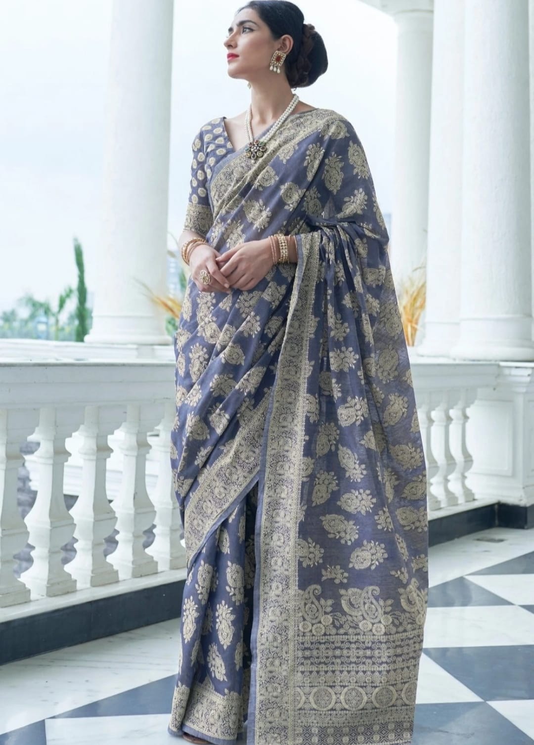 Banarasi Cotton Chikankari Weaving Saree Anant Tex Exports Private Limited