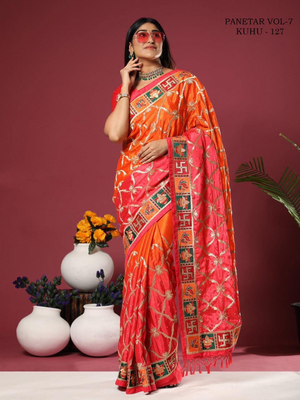 Panetar Bandhani Saree Vol-7 KUHU (123 to 128) Anant Tex Exports Private Limited