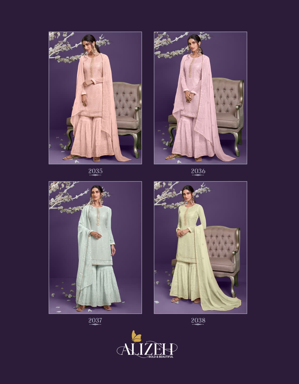 ALIZEH ZAIDA VOL-9 PREMIUM SHARARA COLLECTION Anant Tex Exports Private Limited