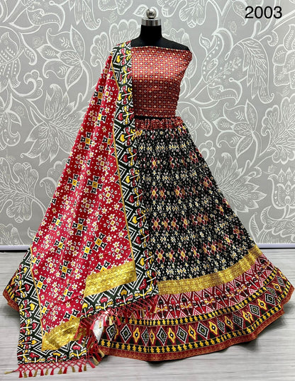 Traditional Navratri Satin Silk Lehenga Choli - Anant Exports