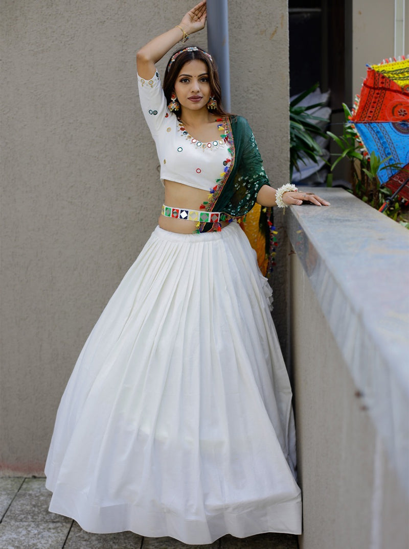 Navratri Celebrations White Lehenga Anant Tex Exports Private Limited