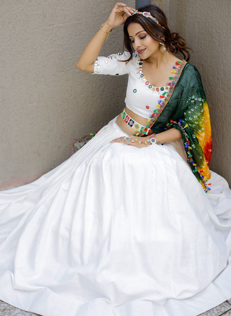 Navratri Celebrations White Lehenga Anant Tex Exports Private Limited