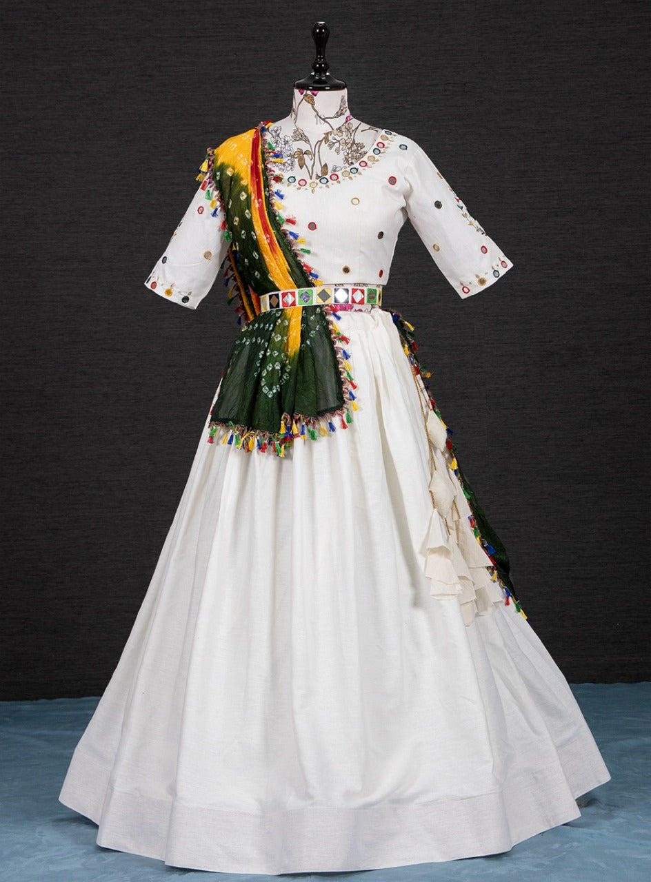 Navratri Celebrations White Lehenga Anant Tex Exports Private Limited