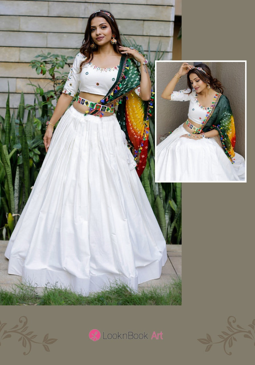 Navratri Celebrations White Lehenga Anant Tex Exports Private Limited