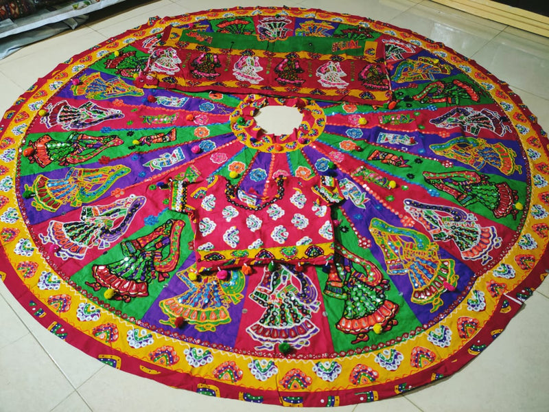 Navratri Special Gamthi Print With Kutchi Work Lehenga AF